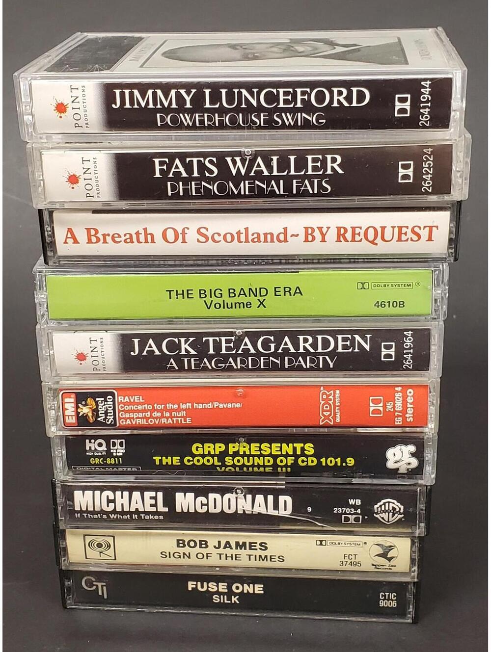 Lot of 10 Vintage Cassette Tapes - Big Band, Jazz, Swing, Easy Listening+